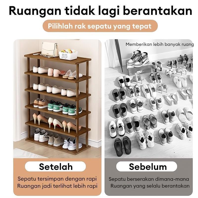 LACCOHUG Rak Sepatu Susun Kayu 65cm Rak Sepatu Minimalis Rak Sepatu Rumah Rak Sepatu Kayu Berdiri Aesthetic