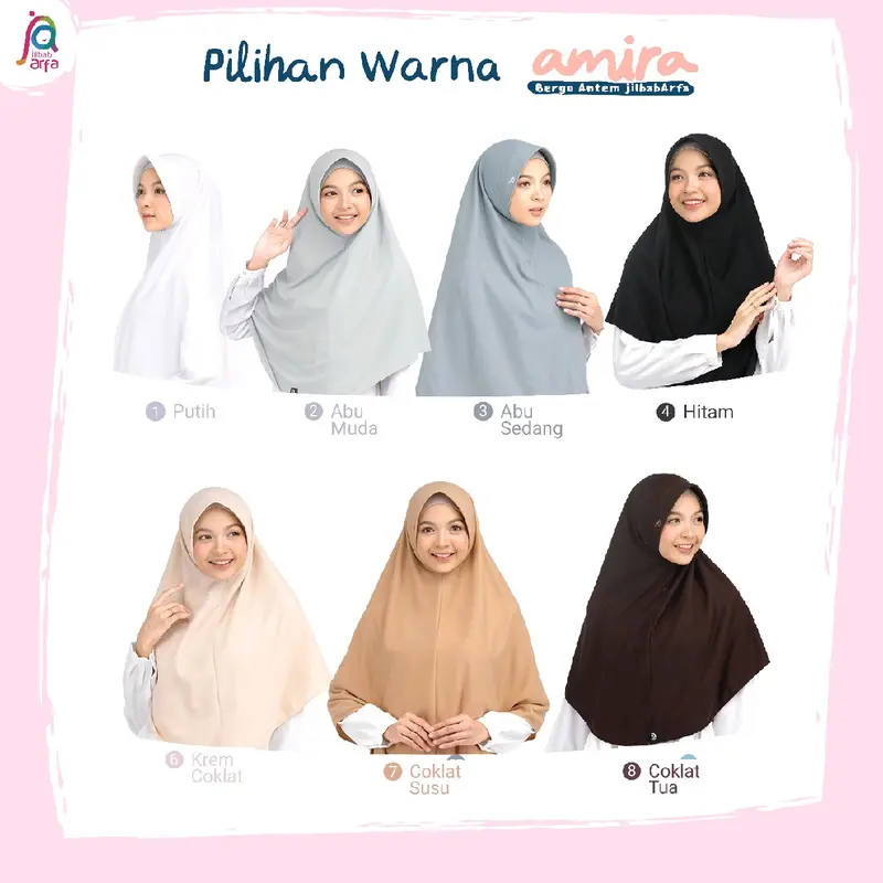 Amira, Bergo Kaos Antem Jilbab Instan Panjang Muslim Kerudung Santai 3
