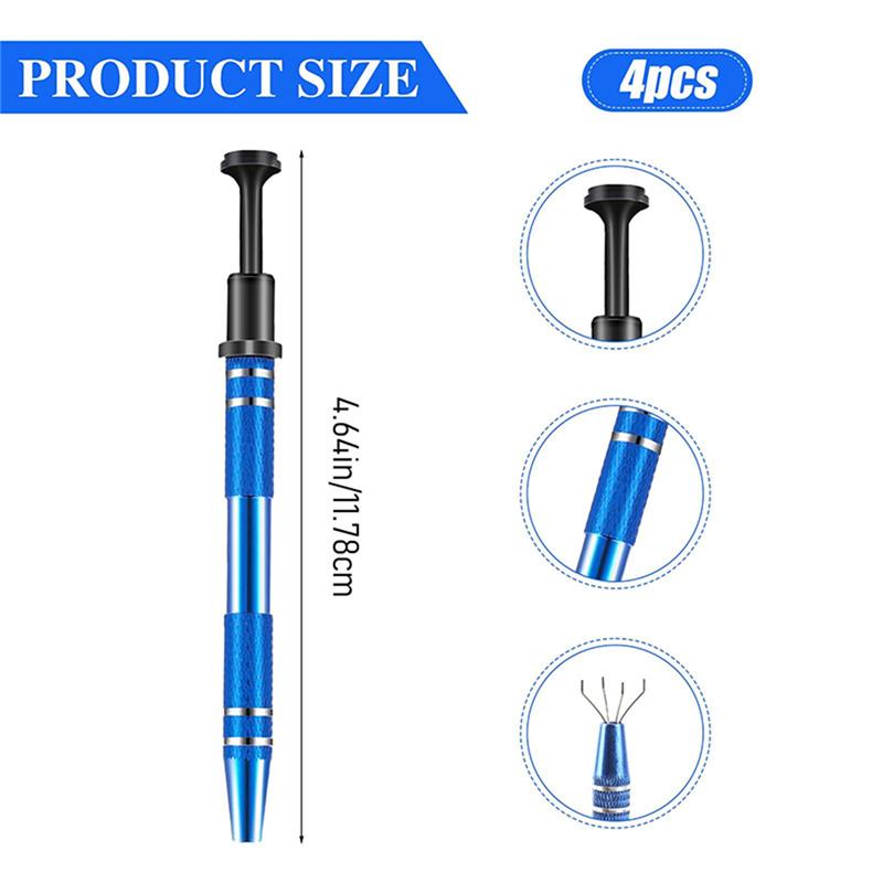 Product Introduction of [Worth To Buy] 4Pcs 4 Prongs Jeweler's Pick Up Tool, Metal Piercing Ball Grabber Tool,4-Claw Pick Up Tool For Small Parts Grabber Pick Up Tool For Electronic Components Nails Clamping 12