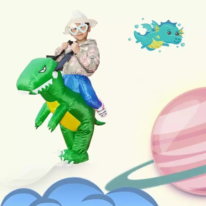 Kostum Dinosaurus Anak Dewasa Kostum Dino Pesta Unik Cosplay Ultah Lucu Badut Angin Inflatable 3