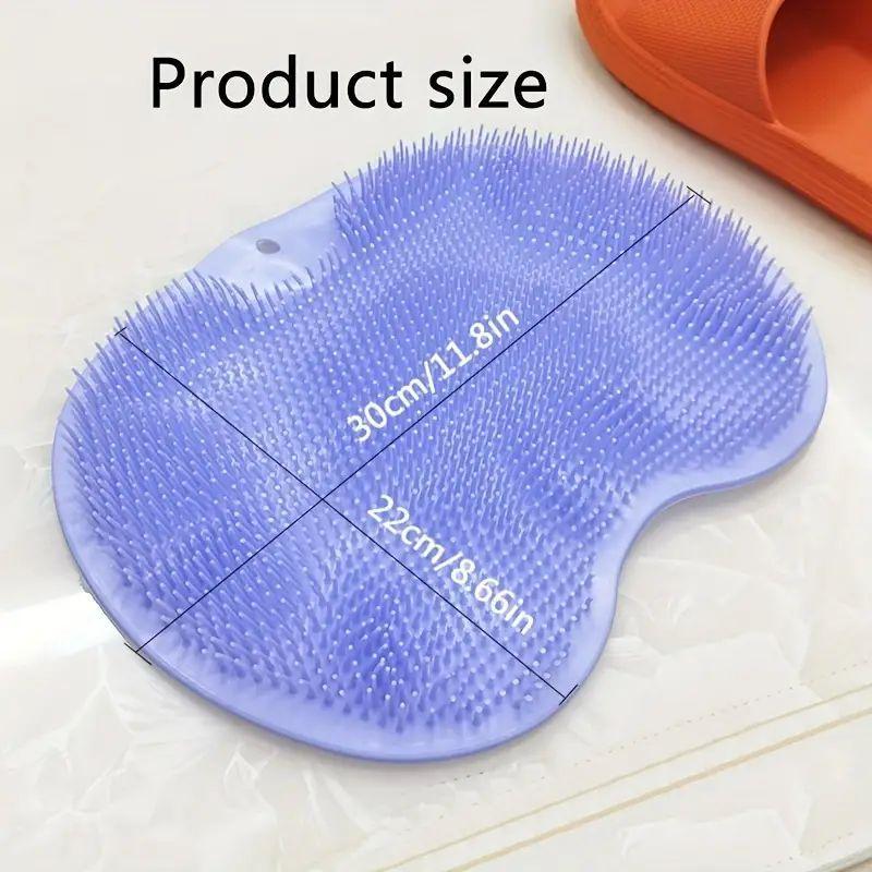 Silicone Bath Massage Pad, Shower Foot Massager, Bathroom Wall Mounted Back Scrubber, Shower Massager Scrubber, Soft Bristles Exfoliating Scrubber, Suction Cups to Mount on Wall 2