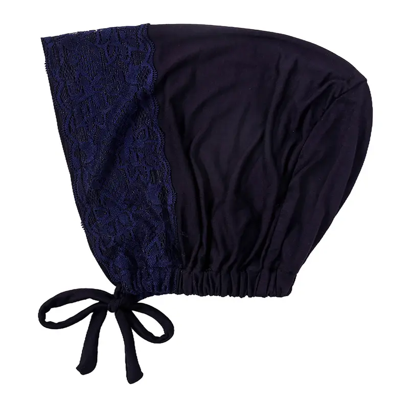 New Pure Color Mercerized Cotton Bandage Elastic Bottoming Hood Muslim Tether Adjustable Lace Tam-O'-Shanter Ramadan 2