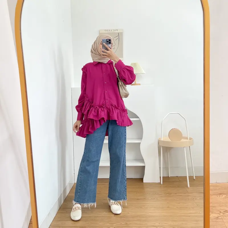 ELEA TOP | ATASAN WANITA | ATASAN KEKINIAN | ATASAN KOREAN STYLE | TUNIK WANITA | TUNIK PUTIH | ATASAN PUTIH 3