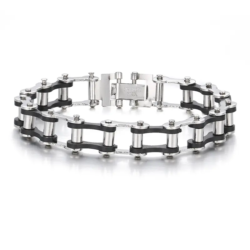 Men's Bracelet Personality Trendy Rope Stainless Steel Metal Bicycle Chain Style Bracelet Charm Men's Bracelet Europe and America 4