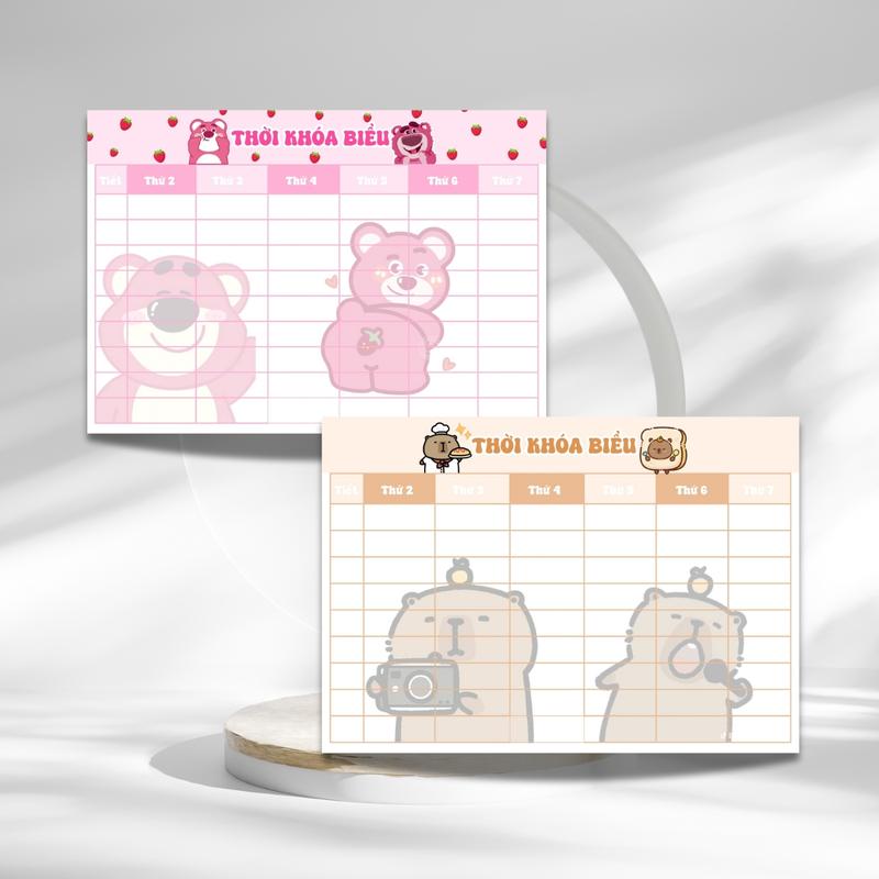 Decal thời khóa biểu dán cute A5 chất giấy decal có thể dán được 5
