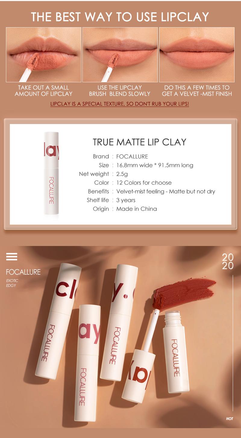 Product Introduction of FOCALLURE MOUSSE MATTE VÀ SON MÔI BÓNG MƯỢT VELVET-MIST HIGH PIGMENTATION MATTE LONG-LASTING LIPSTICK 43