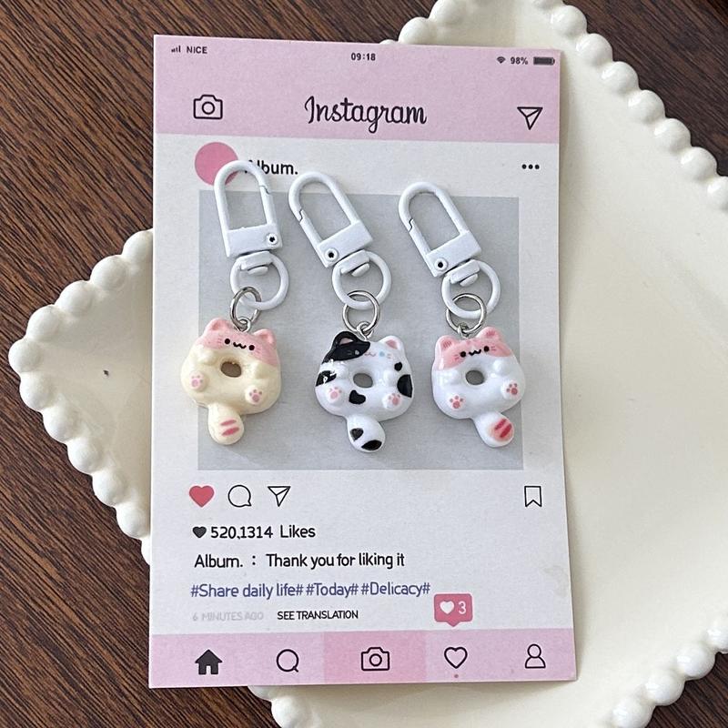 Dây Chuyền Chìa Khóa Bánh Rán Mèo, Thiết Kế Dễ Thương, Mặt Dây Chuyền Túi Hoạt Hình Vui Nhộn, Thích Hợp Làm Quà Tặng Bạn Thân Cho Cặp Đôi, Phụ Kiện Và Đồ Trang Trí 5