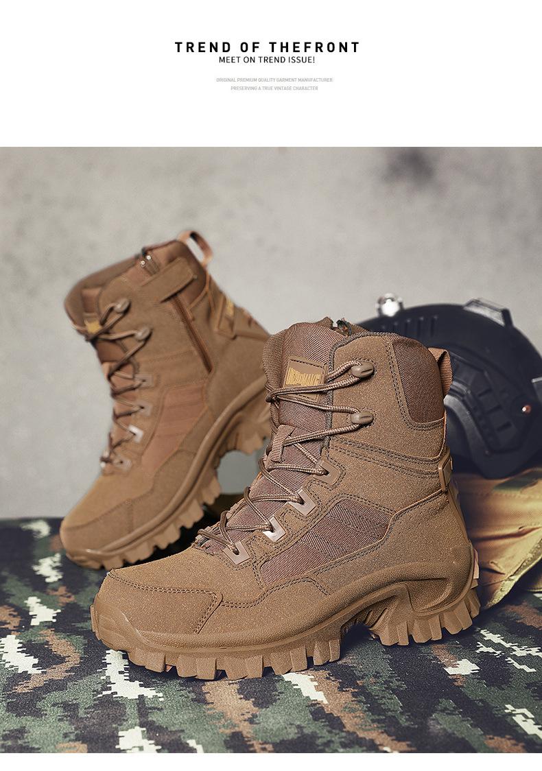 Product Introduction of In stock professional military boots combat boots combat boots outdoor climbing boots plus size combat boots men's high-top outdoor combat boots men's new field boots men's non-aviation slip boots 20