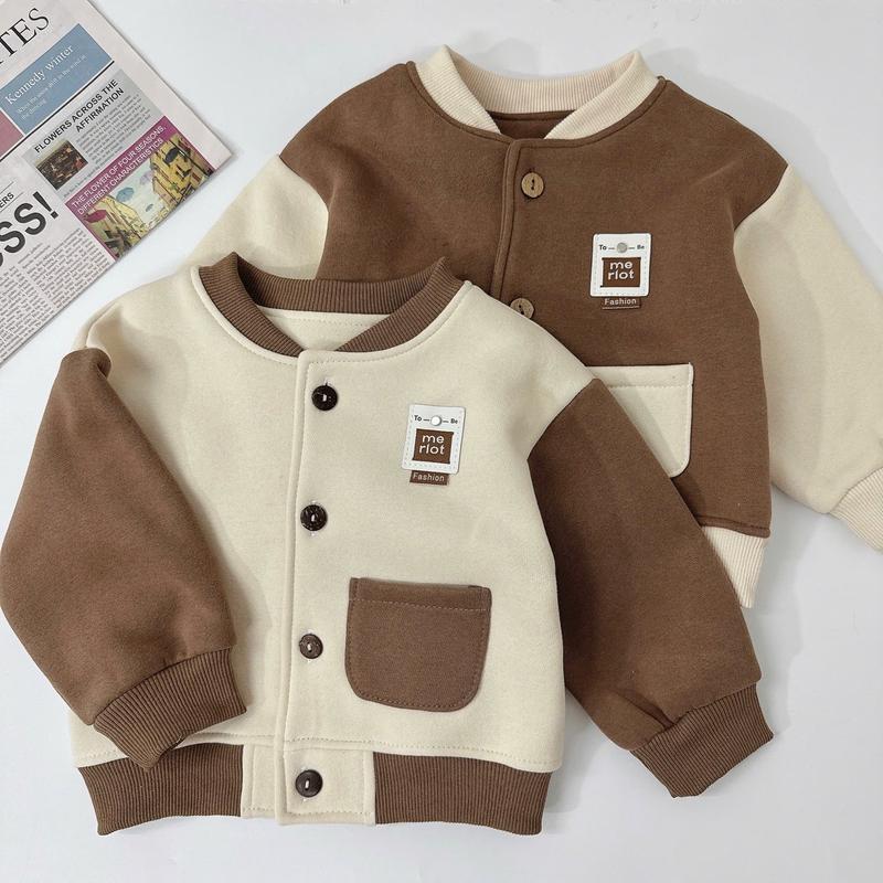 [BeHan] Áo khoác bomber nỉ bông dày dặn cho bé trai bé gái (8-17kg)-24A37