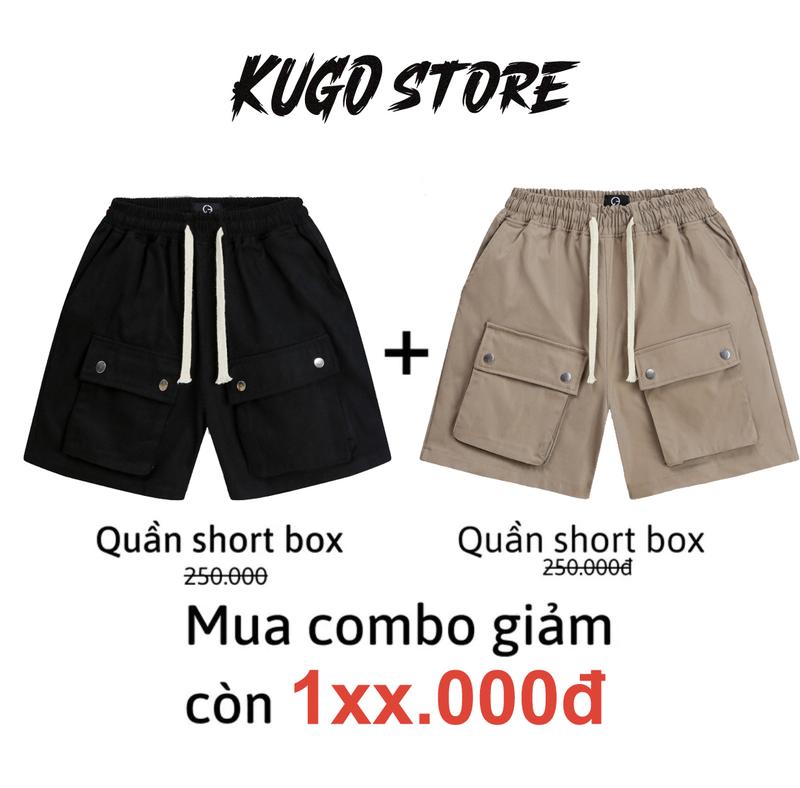 COMBO 2 Quần Short Box v2 KUGO - Quần Short Kaki Nam Nữ  Quần Lửng Menswear