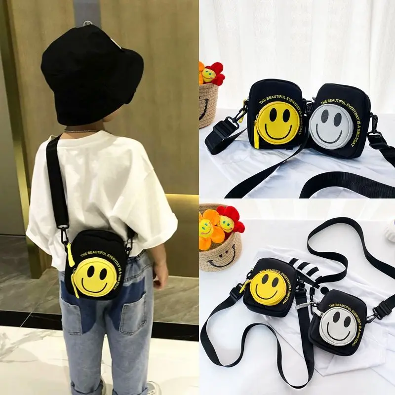 Chenchenma-Túi Đeo Chéo Mặt Cười Cho Trẻ Em, Túi Nhỏ Thời Trang Cho Bé Trai Và Bé Gái, Ví Đựng Tiền Xu Em Bé, Túi Đeo Chéo Trẻ Em Đa Năng