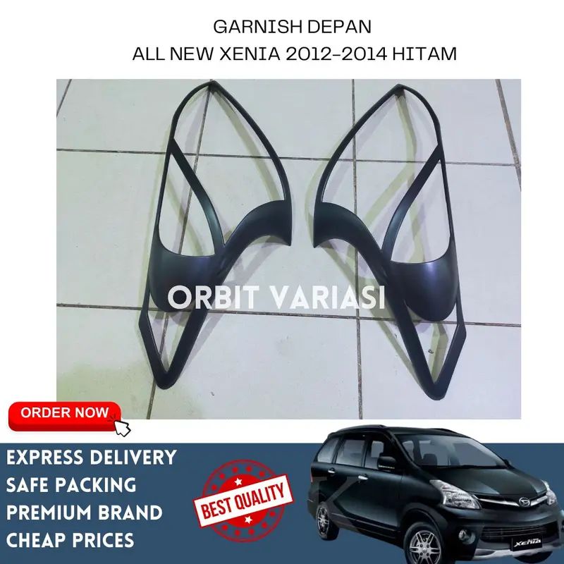 GARNISH LAMPU DEPAN BELAKANG ALL NEW XENIA 2012-2014 HITAM 1