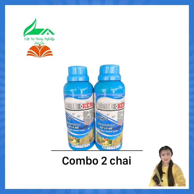 COMBO 2 CHAI Phân bón vi lượng COMBI KẼM giúp cây xanh lá dày lá đứng lá ra rễ tăng cường sức đề kháng cho cây trồng biến vàng thành xanh chai 500ml kẽm 700