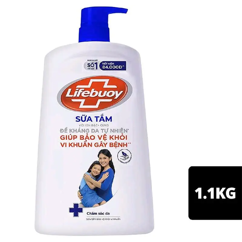 Sữa Tắm Lifebouy 1.1 xanh dương chăm sóc da. 0