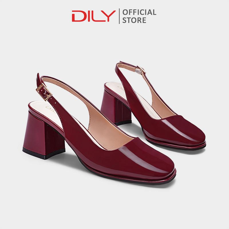  Giày slingback nữ DILY gót vuông thiết kế tối giản cao gót nữ tiện lợi thanh lịch cao 6cm DL0560 