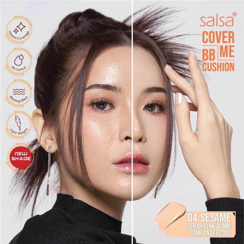 Salsa Cover Me BB Cushion Foundation SPF 30 Niacinamide Red Blemish  Wajah Waterproof Oily 7