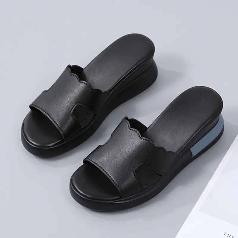 Sandal Wedges Wanita Fashion Kekinian 2024 - Tinggi Hak 5 Cm - Sendal, Cewek 8