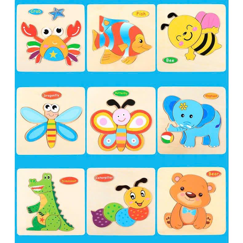 Product Introduction of Combo 10 Bức Tranh Ghép Hình Gỗ Nổi 3D Loại Lớn 15x15cm In Hình Ngộ Nghĩnh Cho bé, Đồ Chơi Xếp Hình 9 Miếng Nhiều Hình Ngẫu Nhiên 13