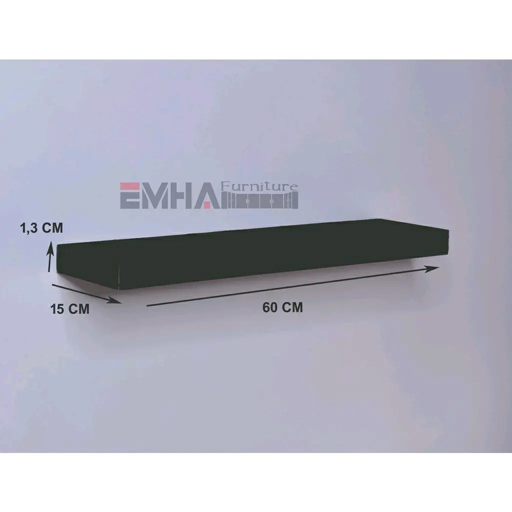 RAK AMBALAN LEBAR 15 CM (P 60&50&40&30)/RAK GANTUNG/RAK STB/RAK DINDING HITAM Dipasang di Dinding/ Anti selip/ rak murah/ rak bungah/ rak dapur/ rak minimalis/ rak isi 3/ rak settop box/ rak tv/ rak buku/ rak kamar/ rak tamu