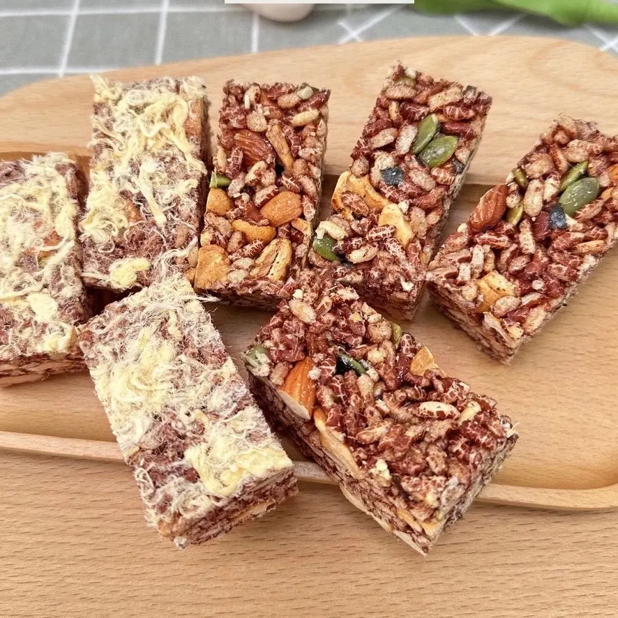 Thanh gạo lứt Chà Bông Mix Hạt Ăn Kiêng,Tốt Cho Sức Khoẻ nông sản Snack Ăn Vặt Food hạt óc chó tươi đậu phộng