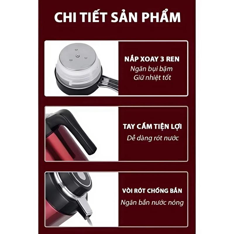 Ấm Siêu Tốc + Giữ Nhiệt 2in1 CUCKOO - Inox 304, Nắp Tháo Rời, Sôi Nhanh - Ấm Siêu Tốc Kiêm Bình Giữ Nhiệt 1