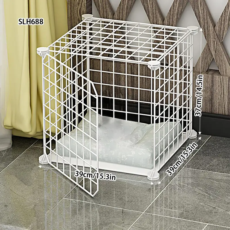 Pet Cage, 1 Set Portable Pet Crate with Door, Pet Cage for Indoor, Pet Fence, Pet Kennel for Small Medium Dogs & Cats 4