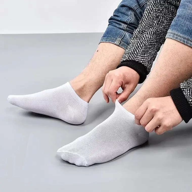 Vớ Thuyền, Cắt Thấp, Màu Trơn Mùa Xuân Và Mùa Hè, Thấm Hút Mồ Hôi Và Thoáng Khí, Cắt Nông Vớ Ngắn, Đen, Trắng Và Xám, Chống Mùi, Thích Hợp Cho Công Sở, Vớ Giữa Bắp Chân Mỏng