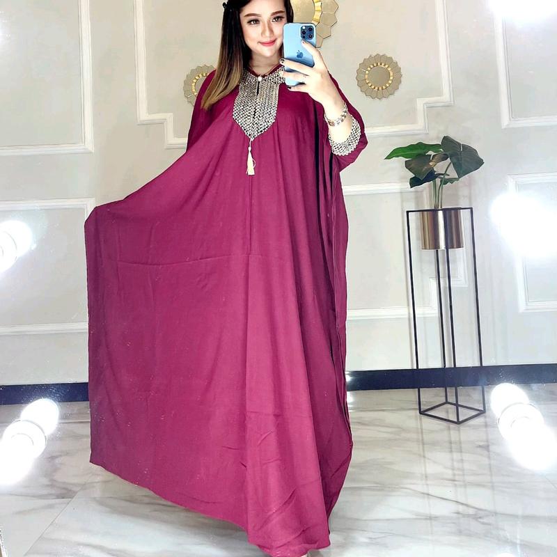 kaftan Alea/Kaftan Full Renda Muslim Wanita Rayon Panjang 6