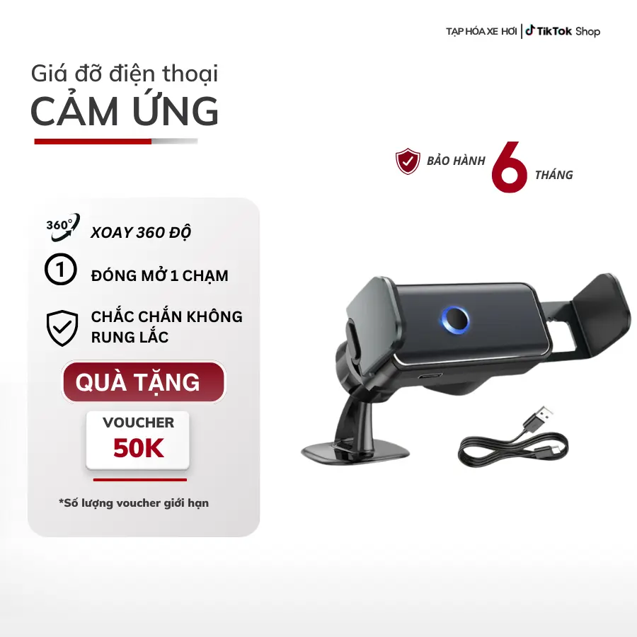 [BH 6 tháng] Giá đỡ điện thoại cảm ứng xoay 360 độ cao cấp dán taplo hoặc gắn cửa gió ô tô