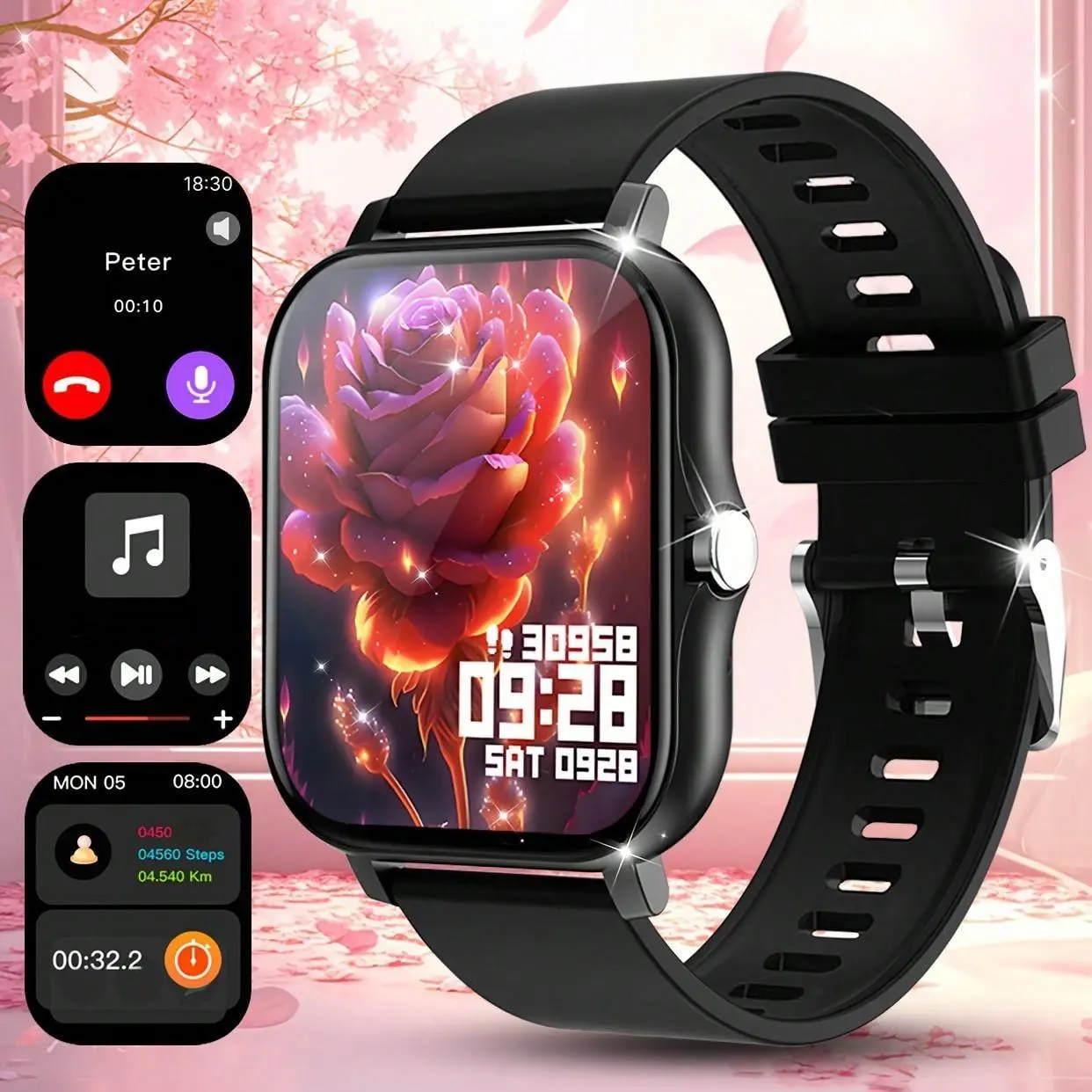 Multifunctional Smart Watch, Fashionable Digital Watch with Heart Rate Monitoring and Sleep Tracking, Sports Watch with Multiple Sports Modes for Women & Men, Wearable