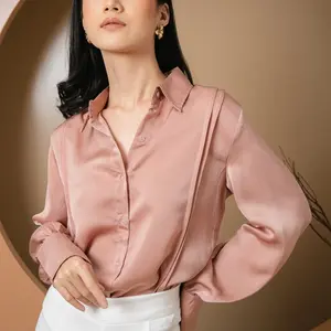 Velvet House - Ella Satin Shirt 292V-Blouse korean style	Womenswear & Underwear	Women's Tops	Blouses & Shirts