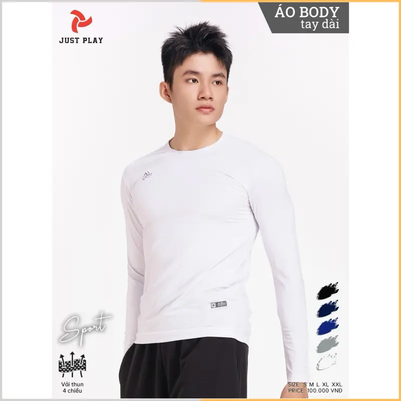 Áo giữ nhiệt nam, áo lót thể thao tay dài Vải thun lạnh 4 chiều cao cấp 1