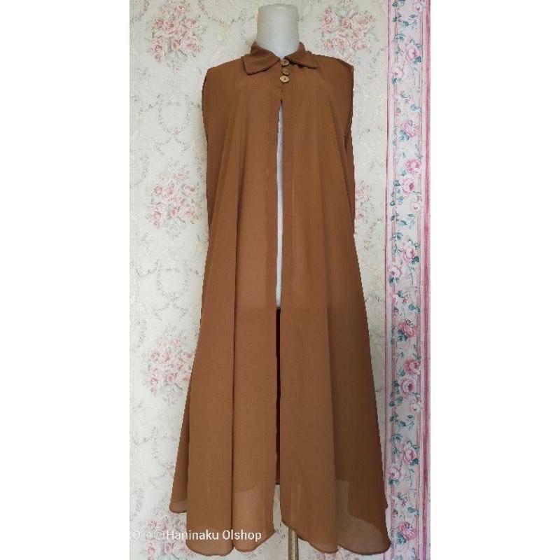 Carissa Long Outer by Mikhayla.Collection Casual Fashion Ceruty Kancing Muslim Wanita Cardigan Panjang Kardigan Kondangan 4