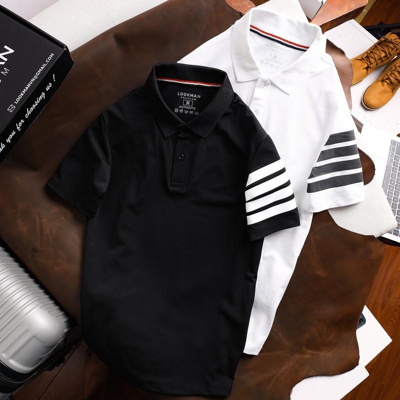 Áo Polo Thome M12 chính hãng LOOKMAN  họa tiết sọc tay, vải cá sấu co dãn thoải mái, thoáng mát - LOOKMAN Menswear Nhung 0