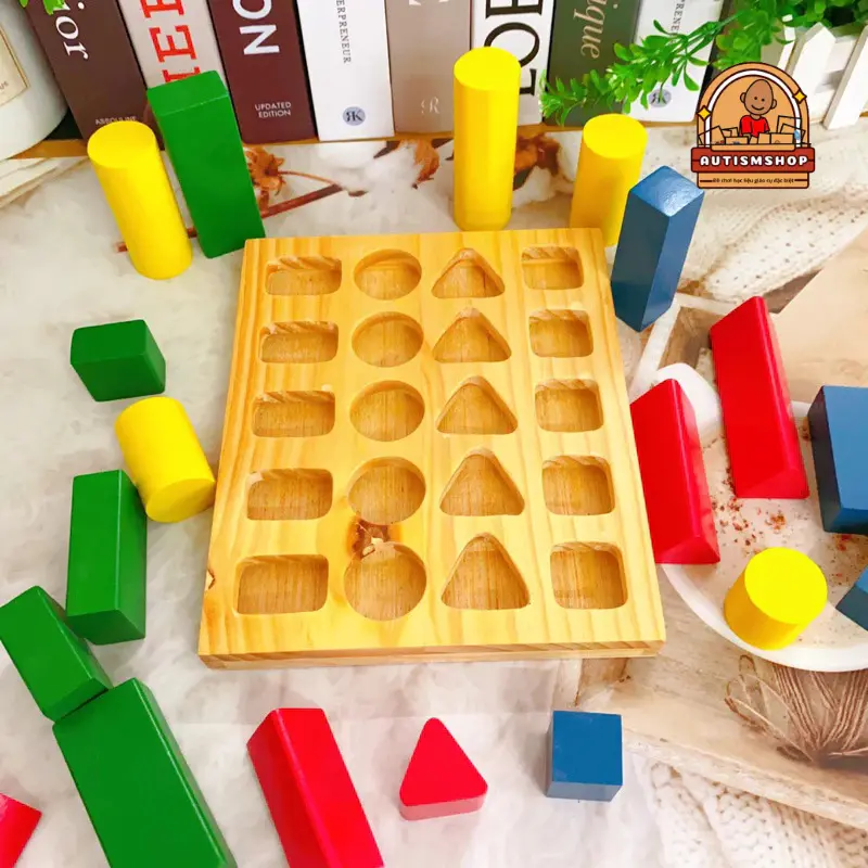 [Autismshop]Đồ chơi giáo dục montessori xếp trụ so sánh cao thấp 7