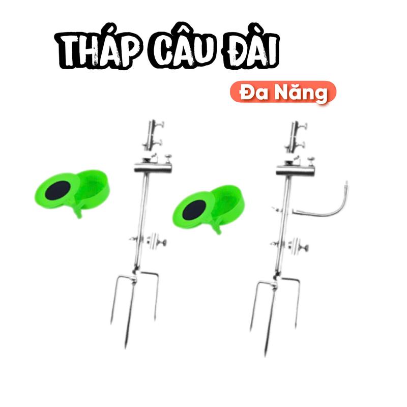 Tháp câu đài inox đa năng (gồm pat đèn, khay mồi, gác cần, rọng) không bao gồm khay trộn mồi Bắt Cá Fishing Đi Câu Câu Cá Fish Nữ