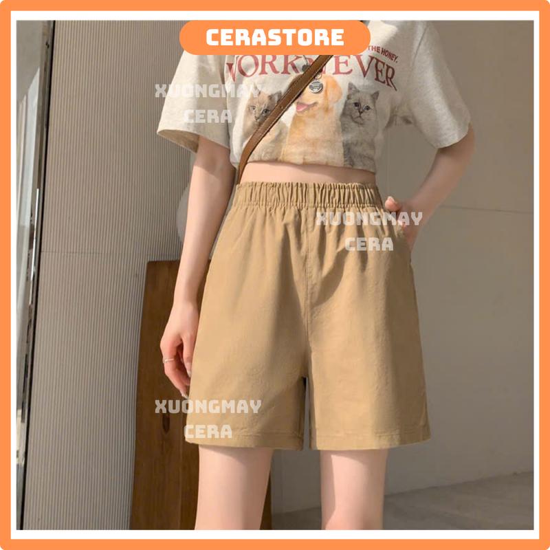 [DEAL MỞ BÁN] Quần Short Nữ Kaki Bassic Có Túi Cạp Cao Lưng Chun Co Dãn Thoáng Mát Mùa Hè 7