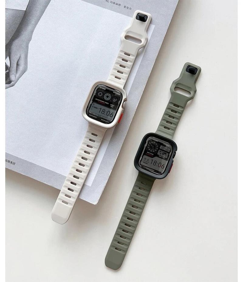 Product Introduction of Ốp Và Dây Đeo Silicon, Ốp Bảo Vệ TPU, Tương Thích Với Apple Watch Series Ultra 9, 8, 7, 6, 5, 4, Se, Ultra 2, 49Mm, 45Mm, 44Mm, 41Mm, 40Mm 28