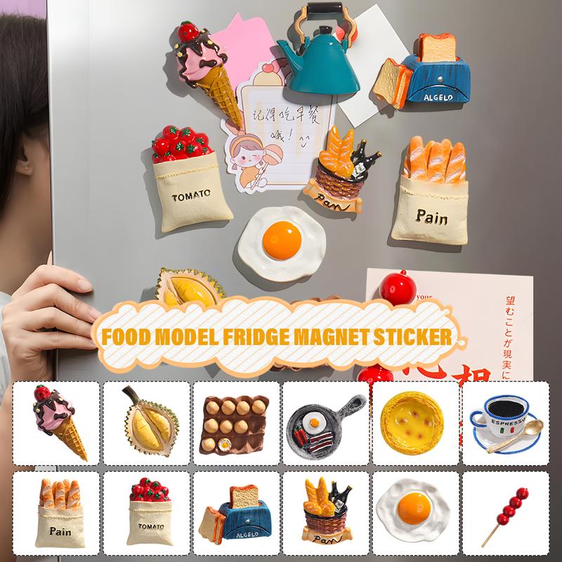  Nam Châm Tủ Lạnh Mô Hình Thực Phẩm 3D Thiết Kế Sáng Tạo Hình Hoạt Hình Bữa Sáng Thực Phẩm Nhãn Dán Tủ Lạnh Từ Tính Trang Trí Nhà Cửa Đồ Trang Trí Từ Tính Đồ Trang Trí Nhỏ 