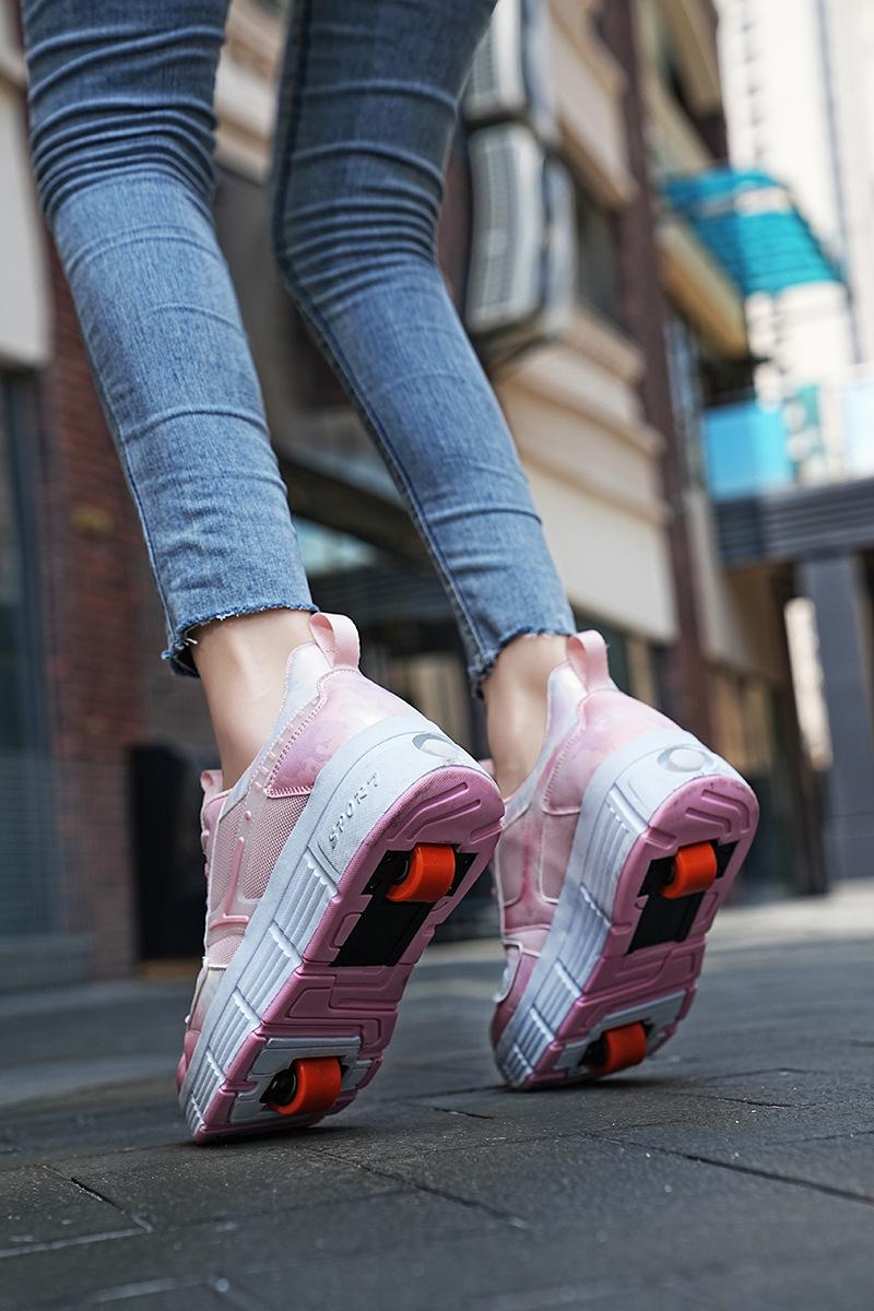 Product Introduction of Huiluo Heelys Skates Rollerskate LED Light Shoes with Shoelace Wheels Factory Direct Sales Order 8