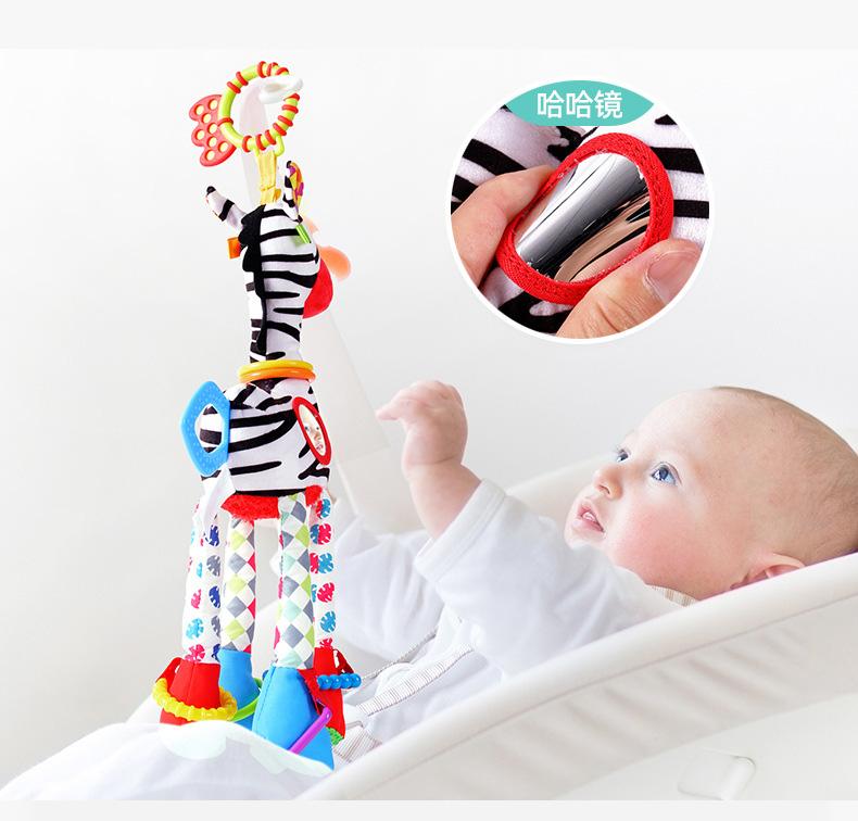 Product Introduction of Soft Giraffe Zebra Animal Handbells Rattles Plush Infant Baby Development Handle Toys WIth Teether Baby Toy For Newborn Gifts 11