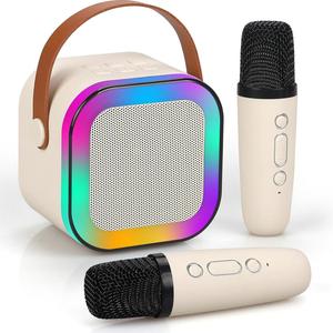 Portable Wireless Karaoke Speaker with Microphone, HIFI Stereo Sound KTV Speaker with RGB Colorful LED Lights, Karaoke Machine for Outdoor Sports Travel