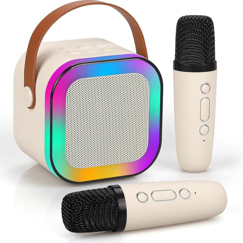 Product Introduction of Portable Wireless Karaoke Speaker with Mic, HIFI Stereo Sound KTV Speaker with RGB Colorful LED Lights, LED Lights Karaoke Machine for Outdoor Sports Travel Home Decor Living Room, Back to School, Bedroom Accessories, House Accessories for Bedroom Girls 0