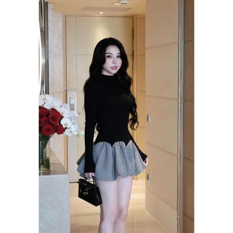 Đầm body nữ tay dài siêu dễ thương - đầm thiết kế xinh xắn váy nhung. x11x174 2