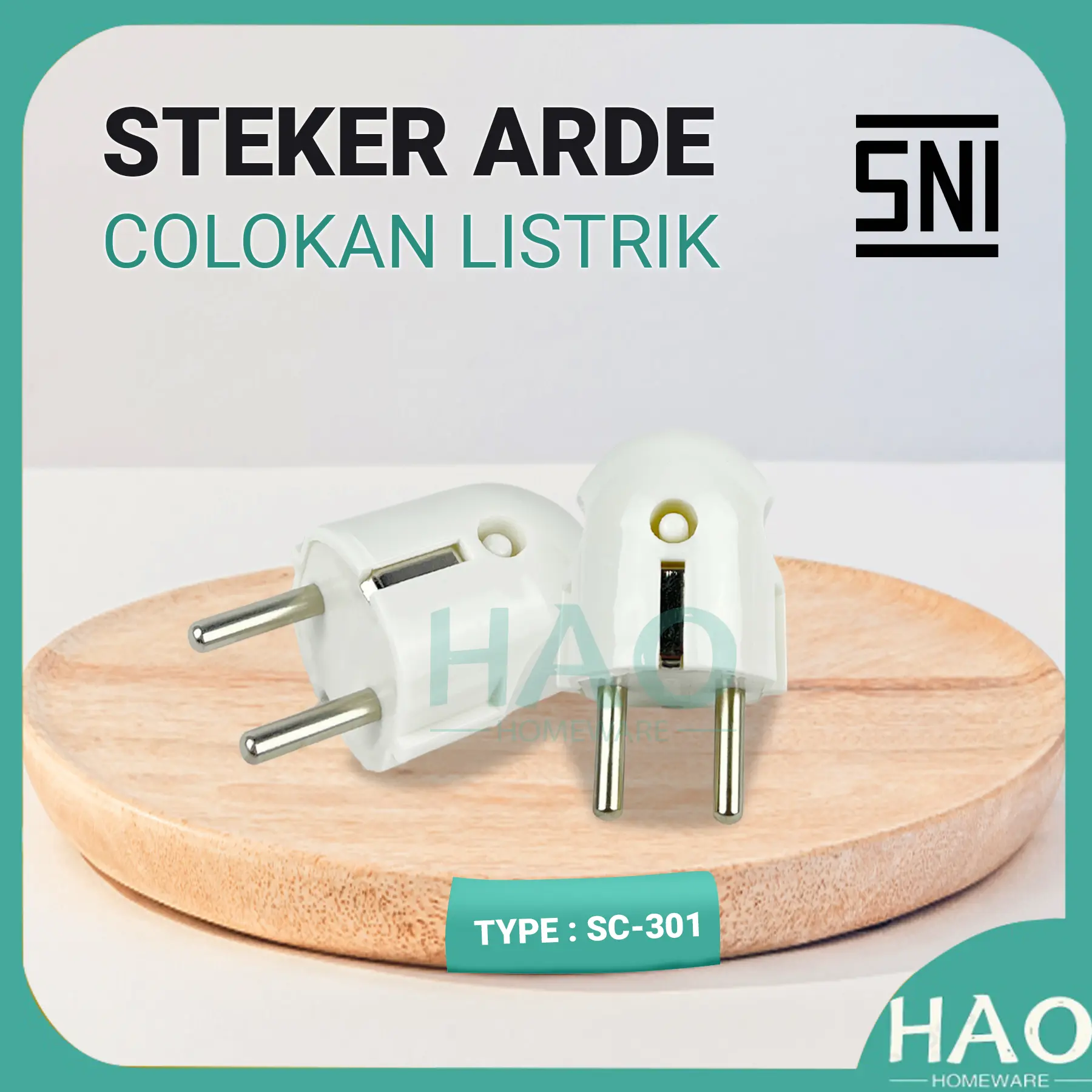 [HAO] STEKER ARDE COLOKAN LISTRIK/Steker Bulat Merk CAHAYA SC-301