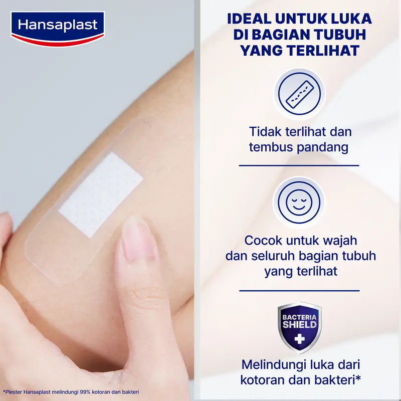 HANSAPLAST Plester Transparan Tahan Air Transparent isi 10 P3K Bening - Tembus pandang 2
