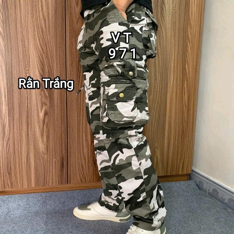 Quần Dài Rằn Ri Túi Hộp khóa kéo đồng chất vải kaki dày dặn khóa kéo đồng nam cao cấp Kaki Menswear  Có Túi