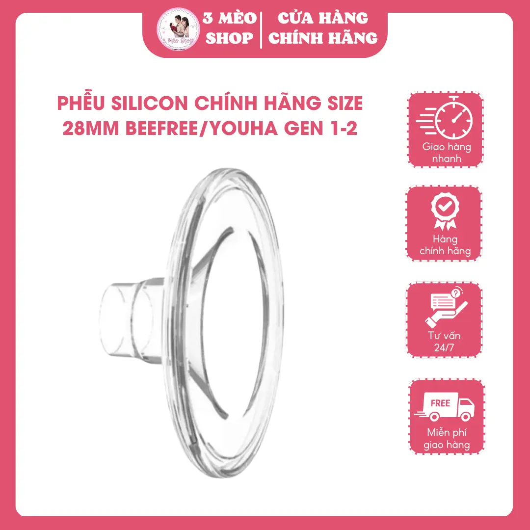 (CHÍNH HÃNG) PHỄU SILICON SIZE 28mm BEEFREE/YOUHA GEN 1 - GEN 2 máy hút sữa không dây