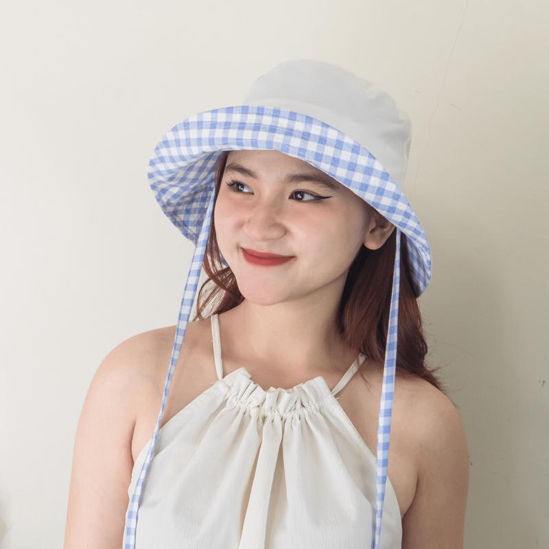 [TẶNG SCRUNCHIES] Mũ nón Bucket CARO Dây Nơ  - Đội nhiều kiểu - Phong Cách Ulzzang Women Cap Tai Bèo Hat - Tặng kèm 1 Scrunchies 1