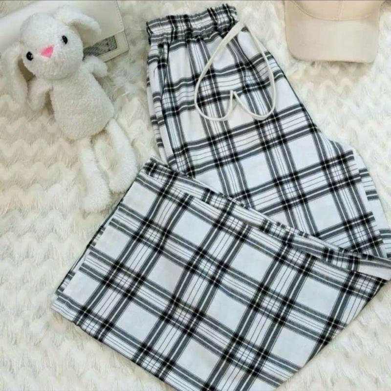 Quần sọc kẻ hồng ống suông xinh mặc tôn dáng quần  flannel quần  flannel Nữ Women Ong Nhung